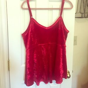 Red velvet Torrid empire waist tank NWOT